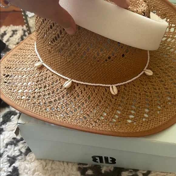 NWT WYETH Tan Wicker Rancher Hat - Picture 6 of 11